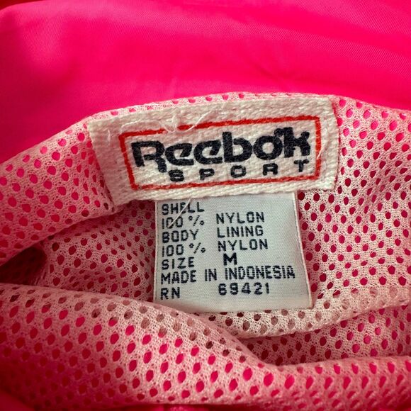 Vintage 90s Reebok Bumblegum Lightweight Windbreaker Jacket Size M Womens - Picture 2 of 8